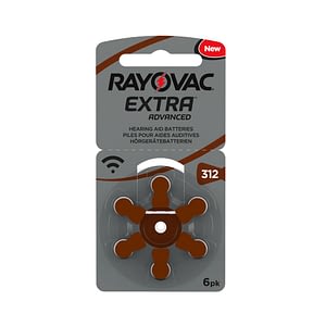 Rayovac Size 312 Hearing Aid Batteries Zinc Air Extra (pack of 6)