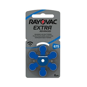 Rayovac Size 675 Hearing Aid Batteries Zinc Air Extra (pack of 6)