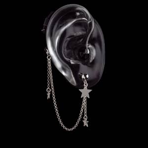 Deafmetal riley star hearing aid jewellery