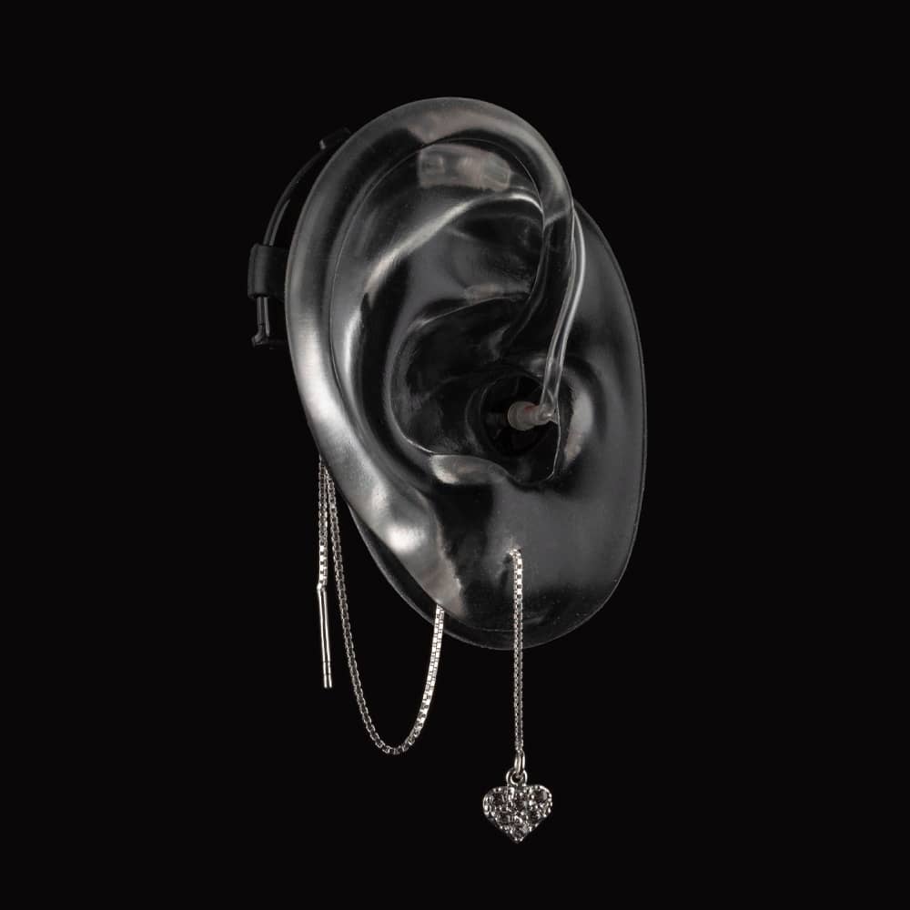deafmetal heart hearing aid jewellery