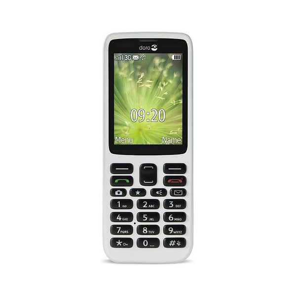 White Doro 5516 mobile phone for elderly on white background