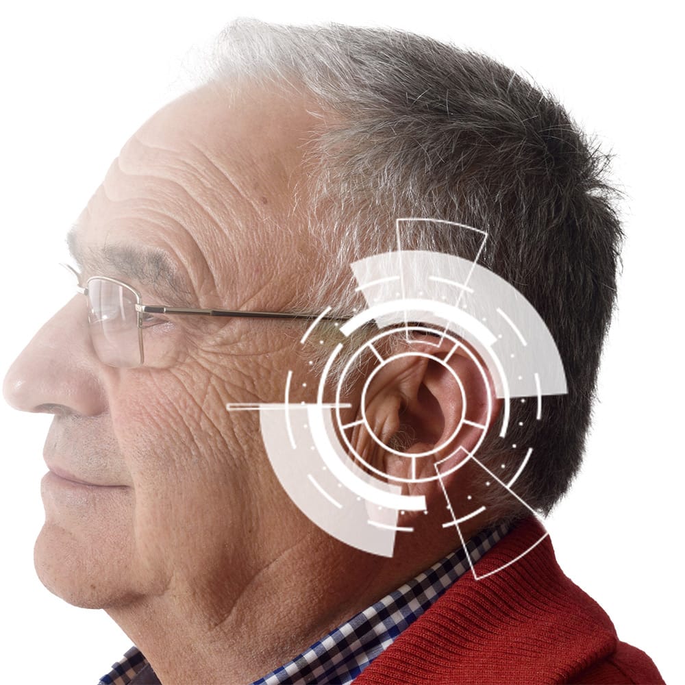 Elderly Man Hearing Symbol