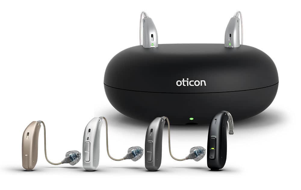 Oticon colours and charger