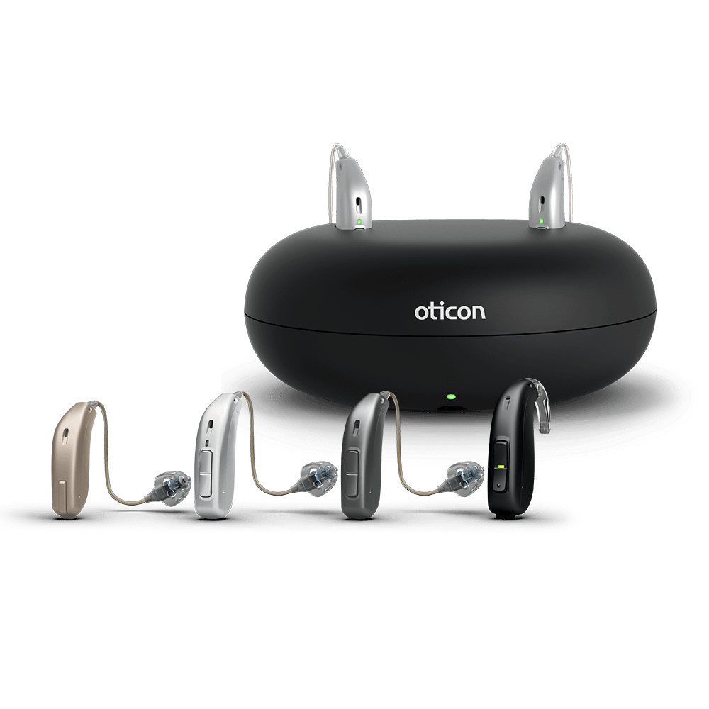 Oticon Charger and 3 Types of Hearing Aids