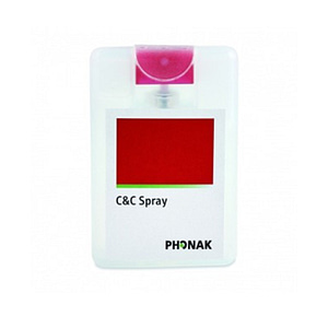 Phonak C&C Cleansing spray on white background