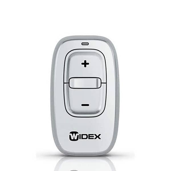 Widex RC-DEX remote control on white background